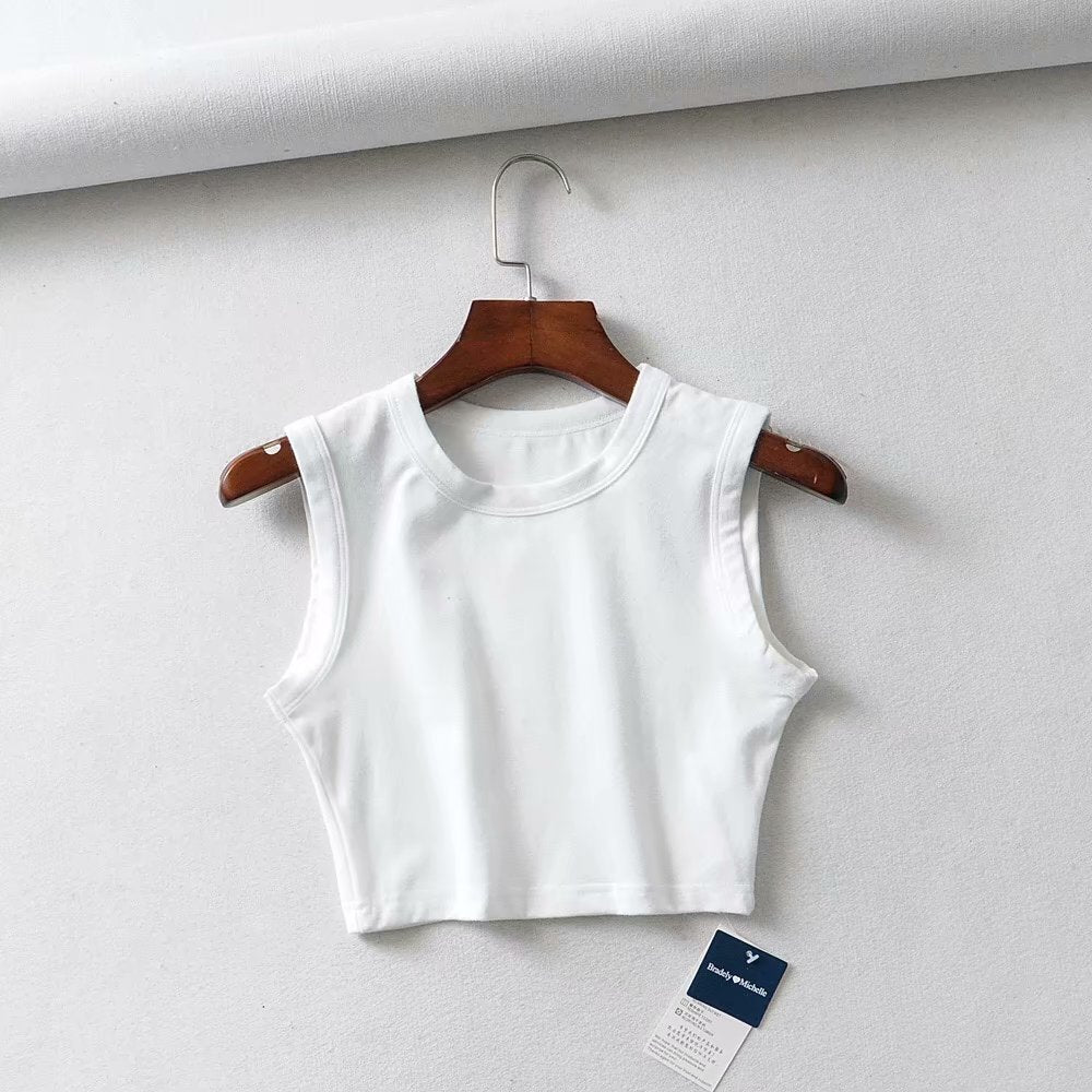 Short Cropped Solid Color Tank Top