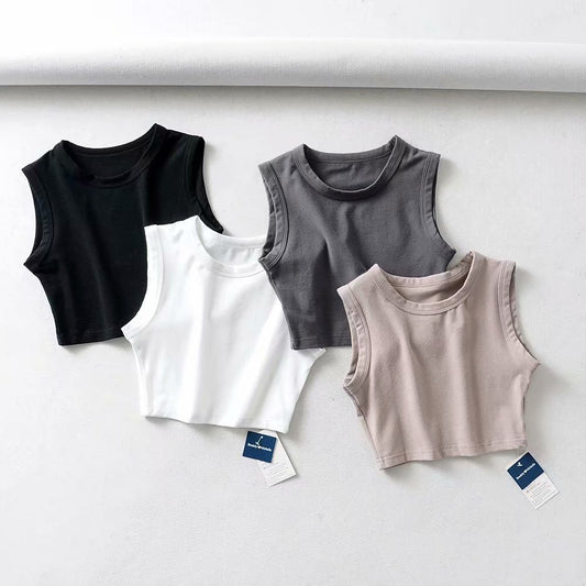 Short Cropped Solid Color Tank Top