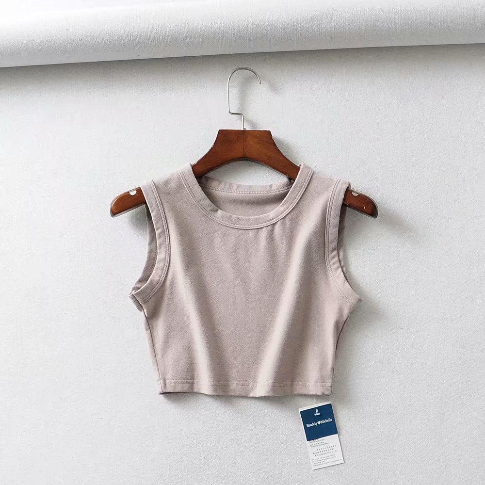 Short Cropped Solid Color Tank Top