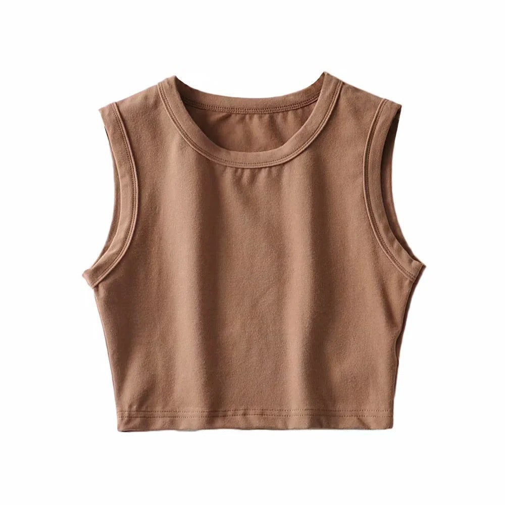 Short Cropped Solid Color Tank Top