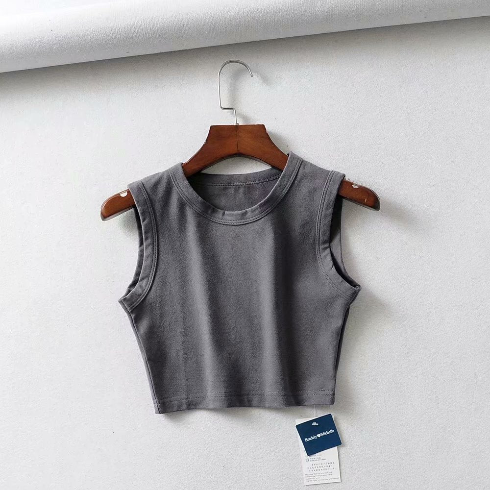 Short Cropped Solid Color Tank Top