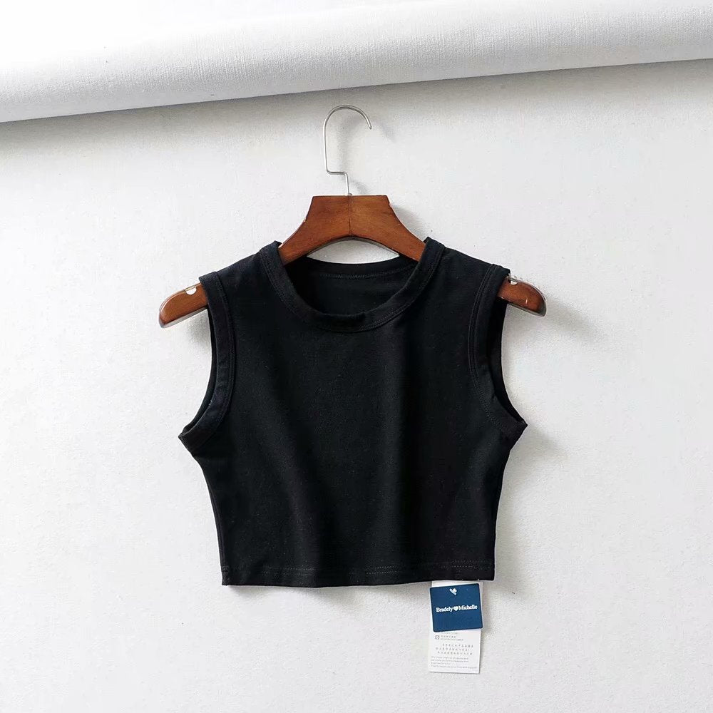 Short Cropped Solid Color Tank Top